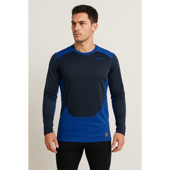 Nike Pro Combat Dri-FIT “Blue Shield” Long Sleeve Fitted Shirt Men’s S - Picture 1 of 7